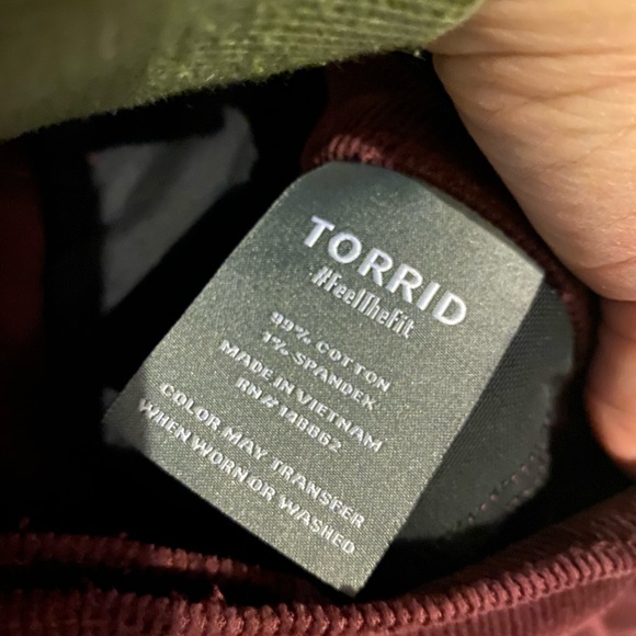 Torrid Purple Corduroy Pants Size 20 Tall / Long Wide leg flare pant holiday - Picture 6 of 6